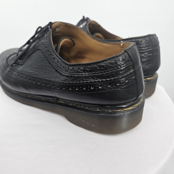 Dr.‎ Martens Made in England Vintage Black Wingtip Brogue Oxford Shoes Size 9 - Picture 7 of 10